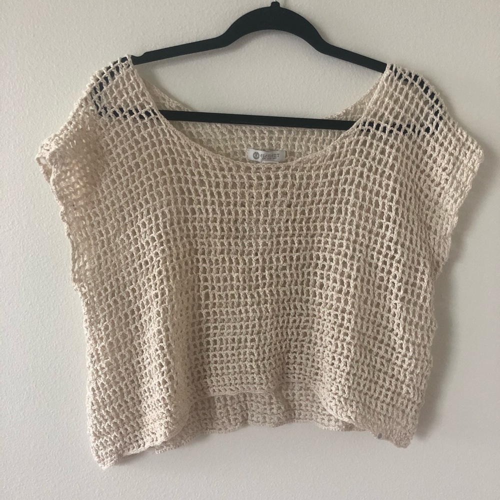 Element ivory cropped knit top